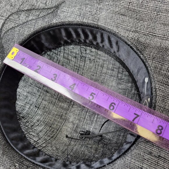 Large Wide Brim Black Sinamay Kentucky Derby Church Wedding Adjustable Hat- NEW - Picture 12 of 16